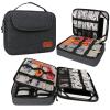 CIRONI Cable Organiser Bag,Electronic Accessories Bag Double Layer Travel Waterproof Cord Storage Bag for Ipad,Hard Drives,Chargers,Power Bank,USB Drive,Cellphone,Dark Grey view 4