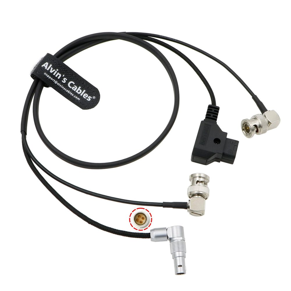 Alvins Cables Combination Power Cable for Zacuto Kameleon Pro EVF Rotatable 4 Pin to D-tap Power Cable with BNC to BNC SDI Coaxial Cable 75cm| 29.5in