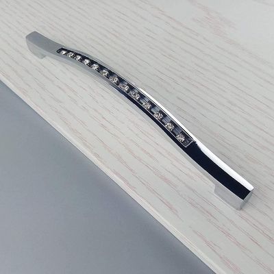 PuLaif Crystal Door knobs,Cupboard Door knobs,1pcs 160mm 6.30" Pulls Modern Crystal Glass Diamond Furniture Handle Drawer Knob Wardrobe Kitchen Cabinets Cupboard Sliding Door Dresser Handles