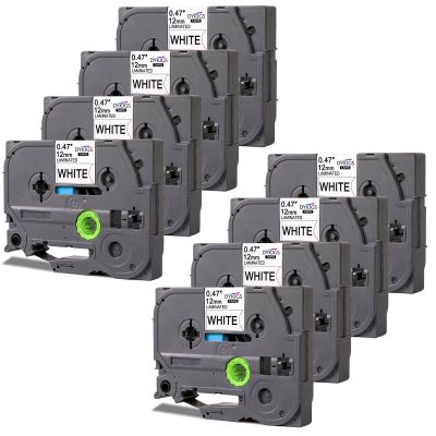 DYKJGS 8X Label Tape Compatible Brother Tz Tze231 12mm 0.47Inch Black on White, Replacement for Brother p Touch Label Maker H110 D210 D220 2040