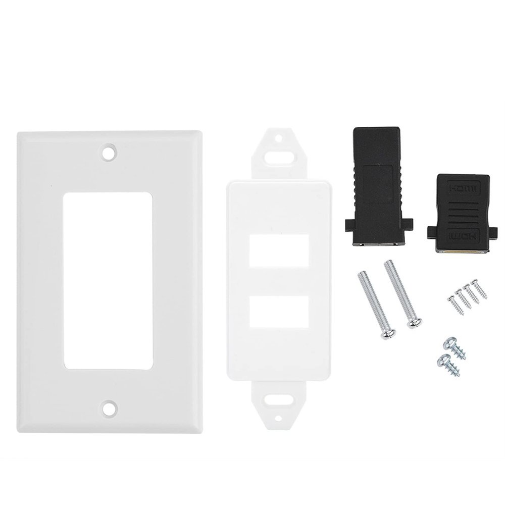 MUNEFE Socket, Video Socket, 2 in 1 Interated Media Wall Plate Video Socket, Compatible with Multiple Devices