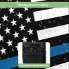 American Police Flag Outdoor TV Cover 40 to 43 Inches Weatherproof & Waterproof, Blue White Outdoor TV Enclosure with Remote Control Pocket, Law Enforcement Officers TV Screen Protector for Outside TV view 3