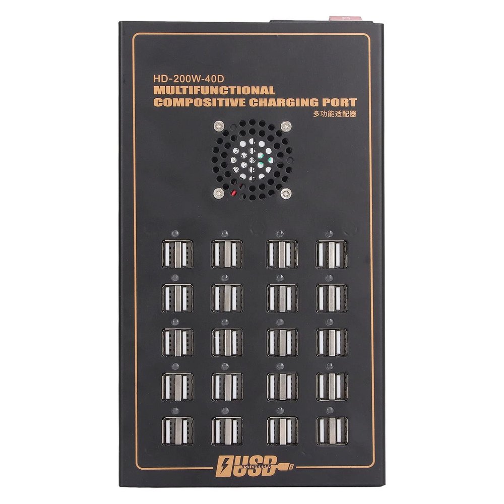 Miskall Powered USB Hub, Industrial Powered USB Hub,Powered USB Hub 20 Port USB Data Hub Splitter Charging Port Power Adapter 170V240V