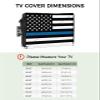 American Police Flag Outdoor TV Cover - 48 to 50 Inches, Weatherproof & Waterproof, Blue White, Enclosure with Remote Control Pocket, Law Enforcement Officers TV Screen Protector view 2
