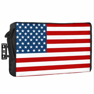 American Flag Outdoor TV Cover 80-85 Inches, Weatherproof & Waterproof, Red Striped Blue Star Outdoor TV Enclosure with Remote Control Pocket