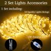4 Panels Champagne Sheer Tulle Backdrop Curtains with Lights String for Party Wedding Wrinkle Free Curtain Backdrops Drapes for Baby Shower Bridal Shower Photo Background Home Decorations 20ft x 8ft view 4