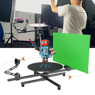 360 Video Camera Rig Panoramic Rotating Platform,360 Camera Booth,Angle Adjusted,360 Degree Spinner Rotating Camera Slider for Product Photography,Bullet-time