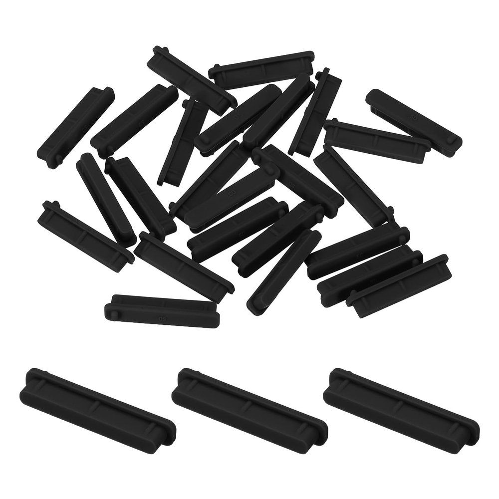 MECCANIXITY 25pcs SD Port Duct Covers Caps Silicone Plugs Protector for Laptop Camera Female SD Plug, Black