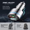 RIWUSI FM Transmitter for Car Bluetooth 5.3, [All-Metal] PD 30W & QC3.0 18W Fast Car Charger, Wireless FM Radio Kit Bluetooth Car Adapter, Noise Cancelling Hands-Free Call, Blue Light - Silver view 2