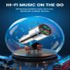 RIWUSI FM Transmitter for Car Bluetooth 5.3, [All-Metal] PD 30W & QC3.0 18W Fast Car Charger, Wireless FM Radio Kit Bluetooth Car Adapter, Noise Cancelling Hands-Free Call, Blue Light - Silver view 4