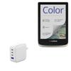 BoxWave Charger Compatible with Pocketbook Color e-Reader - PD miniCube (100W), 100W 3 PD Port Wall Charger International - Winter White view 1