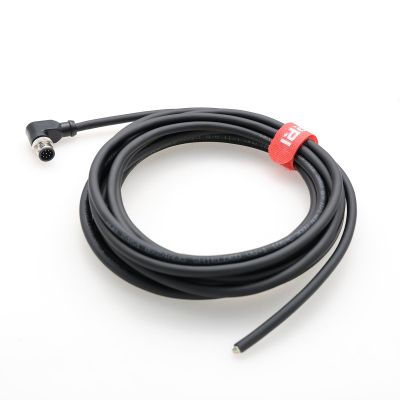 DRRI M12 Right Angle 8-Pins Male Sensor Connector to Fly Lead Waterproof Electrical Shield Cable for Automation Application 5M