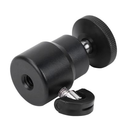 GOWENIC MiniHead with 360 Rotation, 1/4 Screw Mount Stand for DSLR Camera Camcorder (Black)