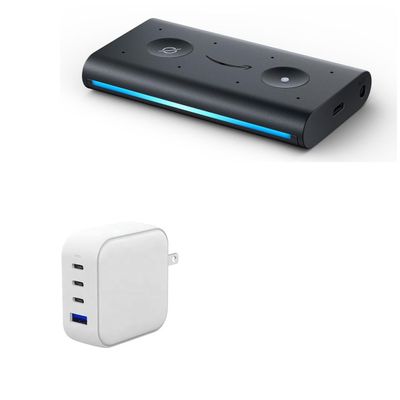 BoxWave Charger Compatible with Amazon Echo Auto - PD miniCube (100W), 100W 3 PD Port Wall Charger International - Winter White