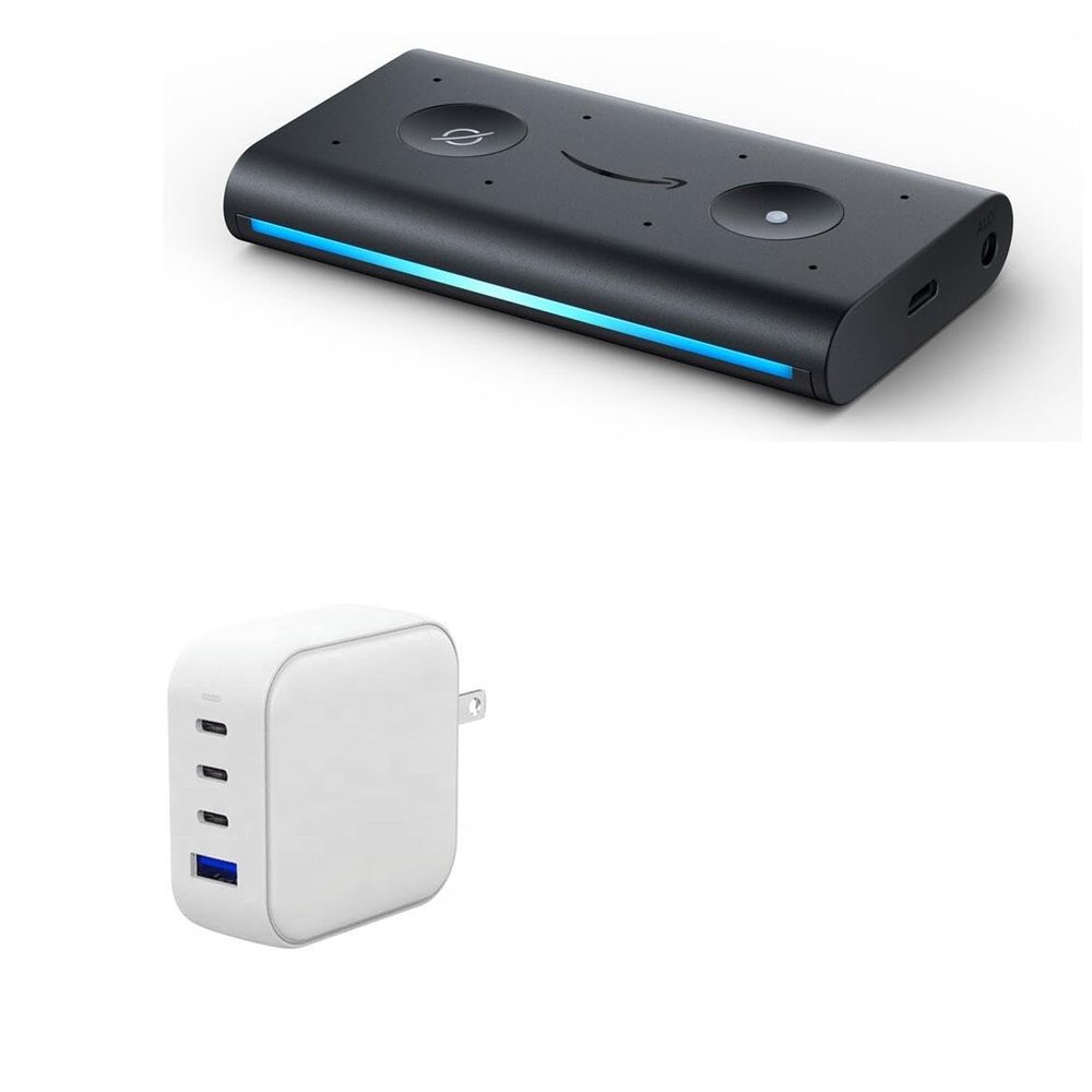 BoxWave Charger Compatible with Amazon Echo Auto - PD miniCube (100W), 100W 3 PD Port Wall Charger International - Winter White