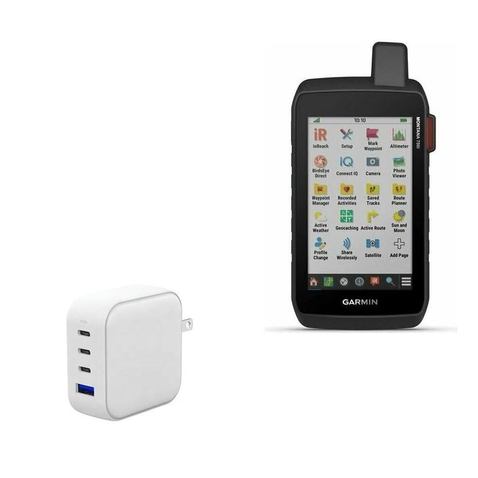 BoxWave Charger Compatible with Garmin Montana 750i - PD miniCube (100W), 100W 3 PD Port Wall Charger International - Winter White