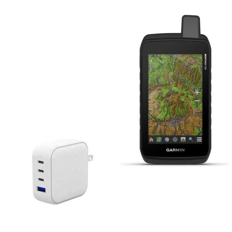 BoxWave Charger Compatible with Garmin Montana 700 - PD miniCube (100W), 100W 3 PD Port Wall Charger International - Winter White