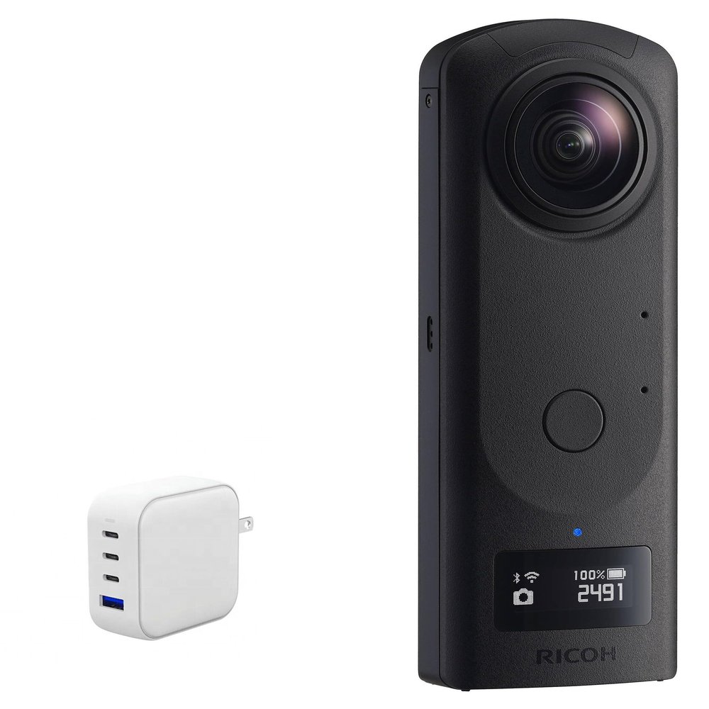 BoxWave Charger Compatible with Ricoh Theta Z1 - PD miniCube (100W), 100W 3 PD Port Wall Charger International - Winter White
