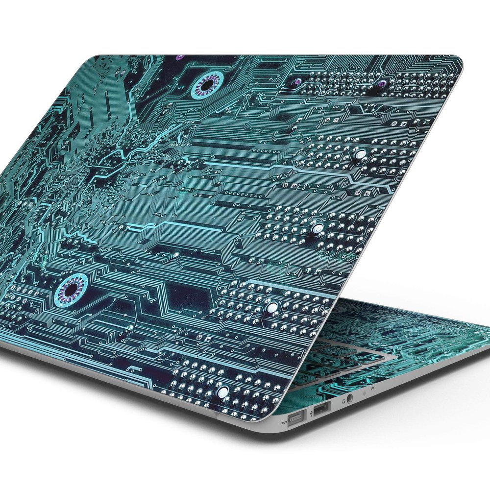 DesignSkinz - Compatible with MacBook Pro 13" wo TB (A1708) - Skin Decal Protective Scratch Resistant Vinyl Wrap - Electric Circuit Board V5