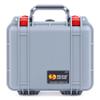 ColorCase Pelican Protector 1200 Case Silver - Small Size Waterproof Case (Case Only) - Red Latches view 3