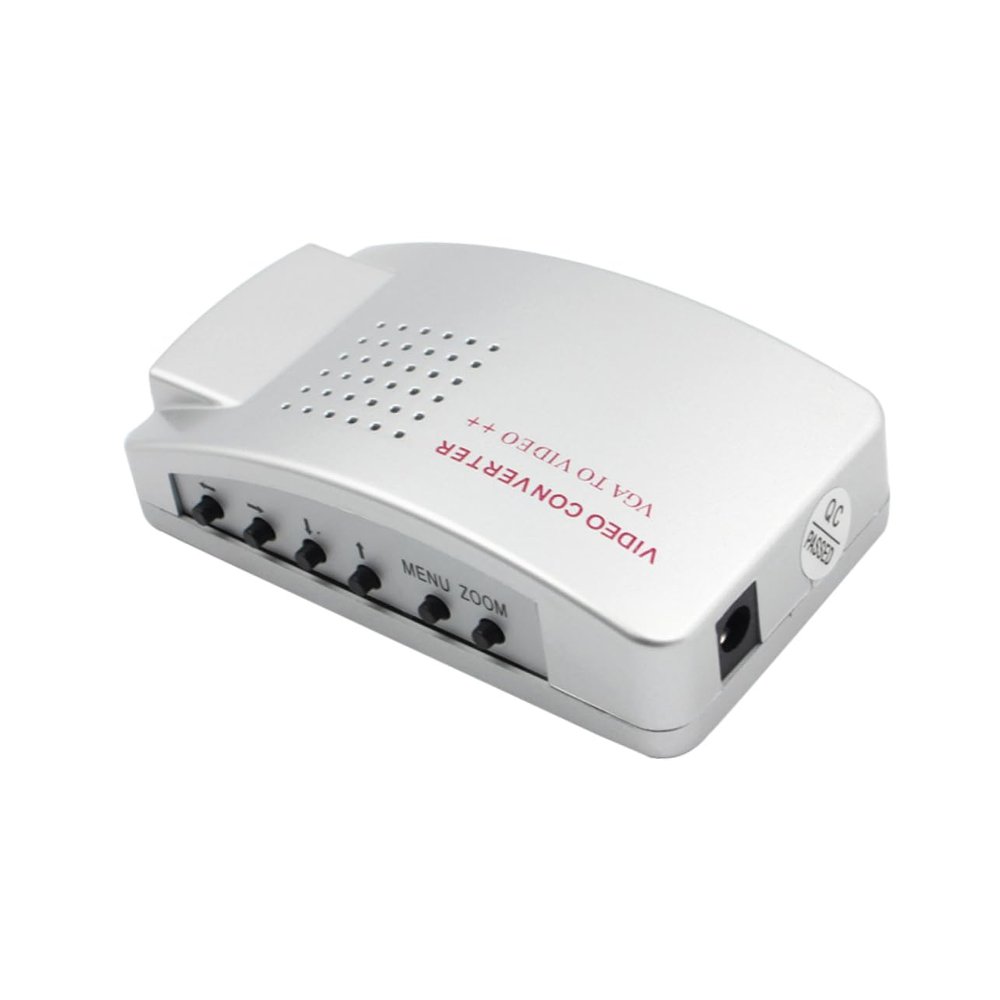 Gatuida 9804pc Tv Converter Box Easy Vga to Ntsc Signal Adapter for Gaming and Streaming Supports Composite for Connecting Laptops Tv