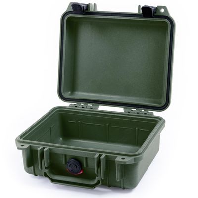 Pelican Protector 1200 Case by ColorCase - OD Green - Small Size Waterproof Case (Case Only) - Black Latches