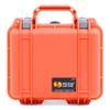 ColorCase Pelican 1200 Case Orange - Small Size Waterproof Case with TrekPak Divider System & Convoluted Lid Foam - Silver Latches view 1