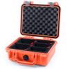 ColorCase Pelican 1200 Case Orange - Small Size Waterproof Case with TrekPak Divider System & Convoluted Lid Foam - Silver Latches view 2