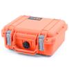 ColorCase Pelican 1200 Case Orange - Small Size Waterproof Case with TrekPak Divider System & Convoluted Lid Foam - Silver Latches view 3