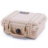 ColorCase Pelican 1200 Case Desert Tan - Small Size Waterproof Case with TrekPak Divider System & Convoluted Lid Foam - Desert Tan Latches view 3