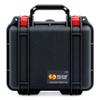 ColorCase Pelican Protector 1200 Case Black - Small Size Waterproof Case with Pick & Pluck Foam & Convoluted Lid Foam - Red Latches view 1