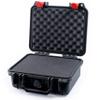 ColorCase Pelican Protector 1200 Case Black - Small Size Waterproof Case with Pick & Pluck Foam & Convoluted Lid Foam - Red Latches view 2