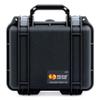ColorCase Pelican 1200 Case Black - Small Size Waterproof Case with TrekPak Divider System & Convoluted Lid Foam - Silver Latches view 1