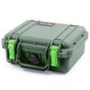 ColorCase Pelican Protector 1200 Case OD Green - Small Size Waterproof Case with Pick & Pluck Foam & Convoluted Lid Foam - Lime Green Latches view 3