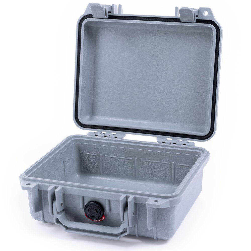 ColorCase Pelican Protector 1200 Case Silver - Small Size Waterproof Case (Case Only) - Silver Latches