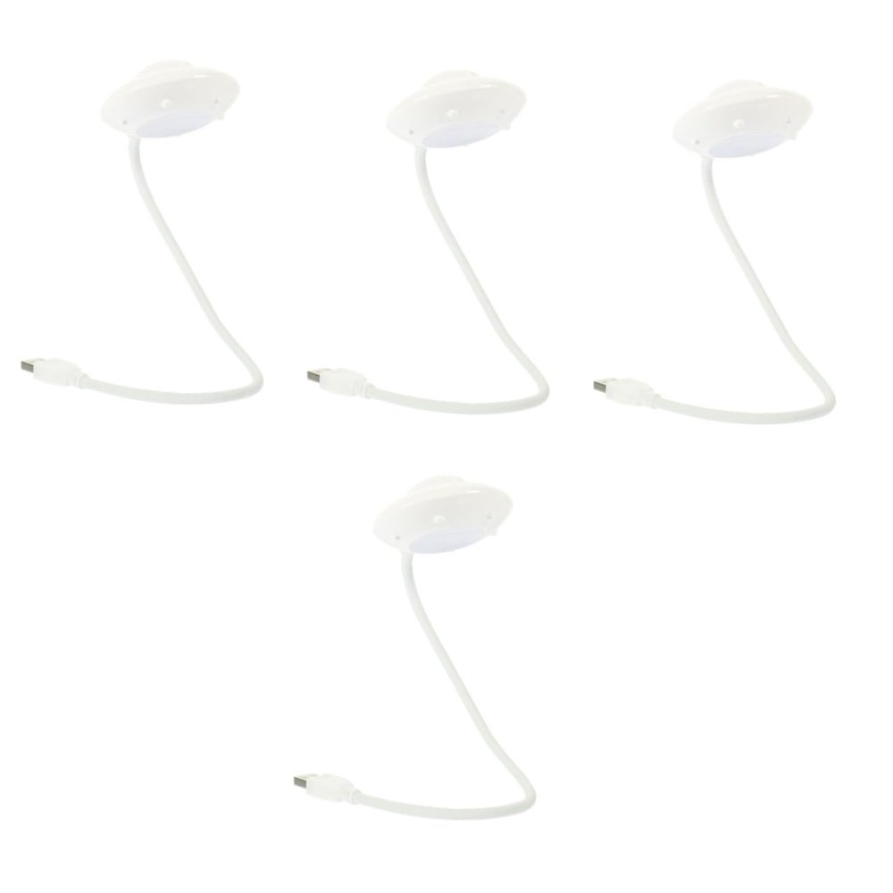 Uonlytech 4pcs USB Charging Desk Lamp Lamp Night Light Adorable Flying Saucer Reading Light for Boys and Girls No Harm to Eyes