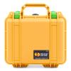 ColorCase Pelican Protector 1200 Case Yellow - Small Size Waterproof Case with Pick & Pluck Foam & Convoluted Lid Foam - Lime Green Latches view 1