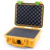 ColorCase Pelican Protector 1200 Case Yellow - Small Size Waterproof Case with Pick & Pluck Foam & Convoluted Lid Foam - Lime Green Latches view 2