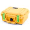 ColorCase Pelican Protector 1200 Case Yellow - Small Size Waterproof Case with Pick & Pluck Foam & Convoluted Lid Foam - Lime Green Latches view 3