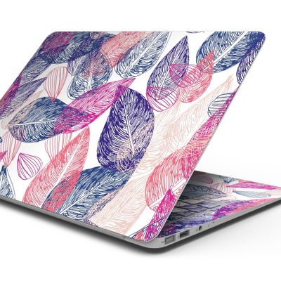 DesignSkinz - Compatible with Pro 13" wo TB (A1708) - Skin Decal Protective Scratch Resistant Vinyl Wrap - Seamless Pink & Blue Color Leaves