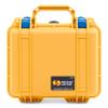 ColorCase Pelican 1200 Case Yellow - Small Size Waterproof Case with TrekPak Divider System & Convoluted Lid Foam - Blue Latches