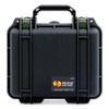 ColorCase Pelican 1200 Case Black - Small Size Waterproof Case with TrekPak Divider System & Convoluted Lid Foam - OD Green Latches view 1