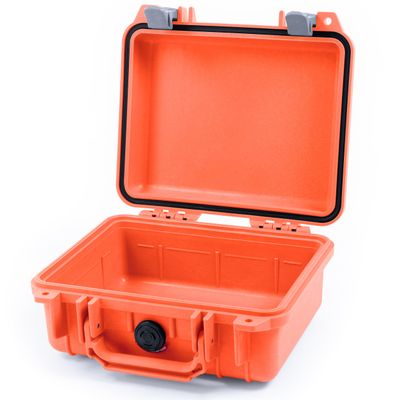 ColorCase Pelican Protector 1200 Case Orange - Small Size Waterproof Case (Case Only) - Silver Latches