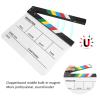 Movie Directors Clapboard, 12"X10" Acrylic Film Cut Action Scene Clapper Board Cut Action Scene Clapper White Film Slate for Photography(Color Striped) view 4