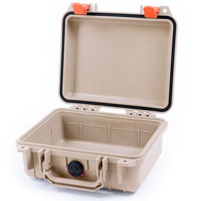 ColorCase Pelican Protector 1200 Case Desert Tan - Small Size Waterproof Case (Case Only) - Orange Latches