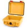 ColorCase Pelican Protector 1200 Case Yellow - Small Size Waterproof Case (Case Only) - Red Latches view 1