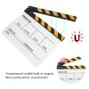Cyrank Movie Directors Clapboard, 12"X10" Acrylic Film Cut Action Scene Clapper Board Cut Action Scene Clapper White Film Slate for Photography(Yellow Striped) view 4
