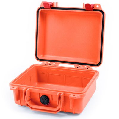 ColorCase Pelican Protector 1200 Case Orange - Small Size Waterproof Case (Case Only) - Red Latches