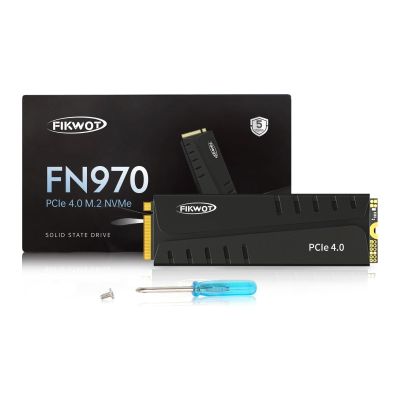 Fikwot FN970 4TB M.2 2280 PCIe Gen4 x4 NVMe 1.4 Internal Solid State Drive with Heatsink - Speeds up to 7,400MB/s, Configure DRAM Cache, Compatible PS5 Internal SSD