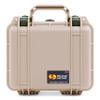 ColorCase Pelican 1200 Case Desert Tan - Small Size Waterproof Case with TrekPak Divider System & Convoluted Lid Foam - OD Green Latches view 1